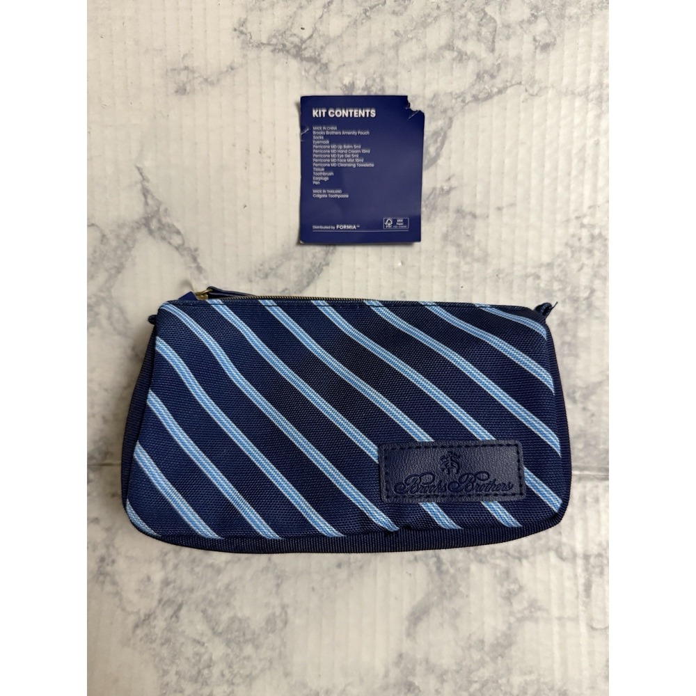 NWT United Polaris Amenity Kit Brooks Brothers Bros Perricone MD Blue Travel New